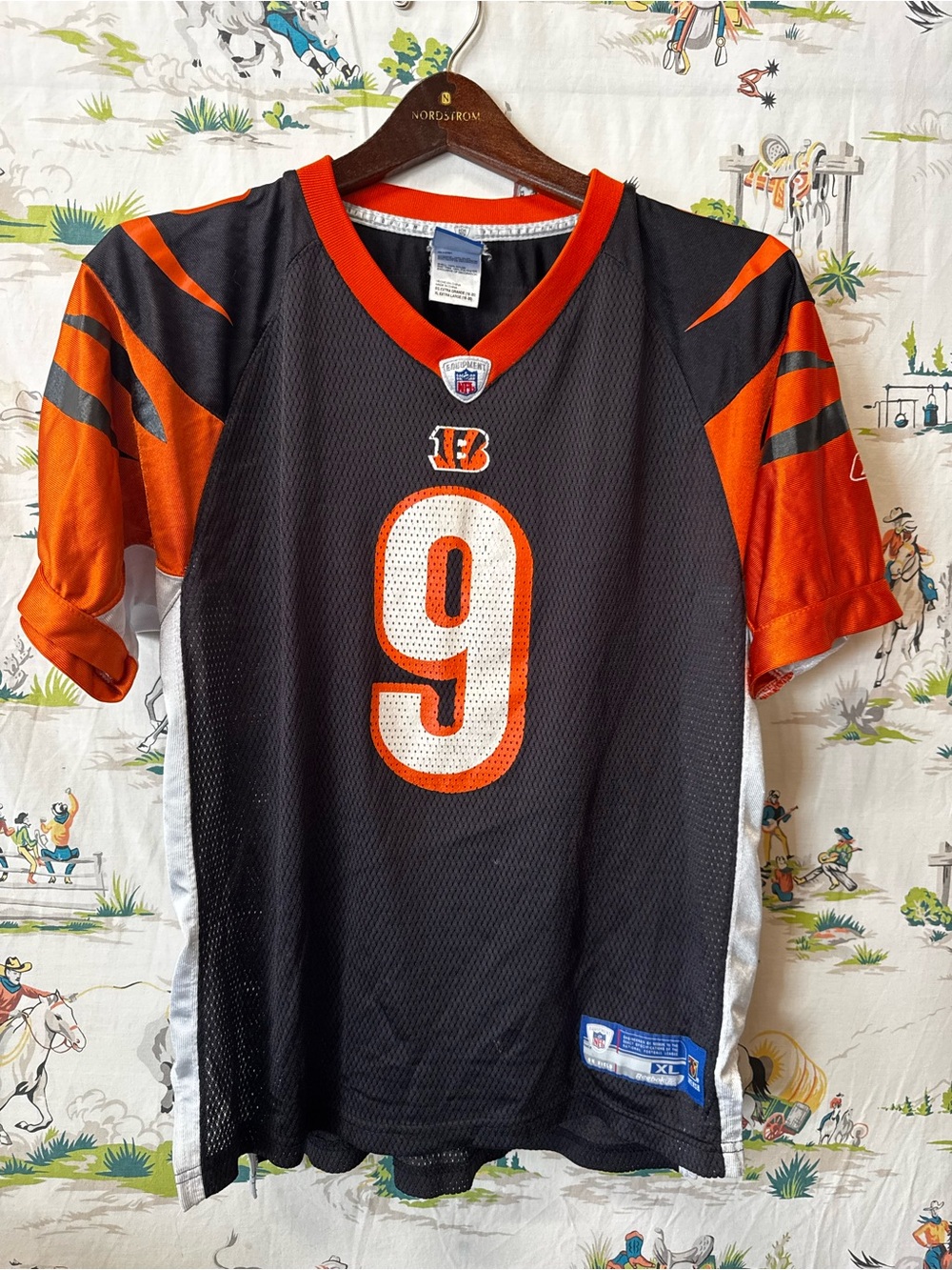 Reebok Cincinnati Bengals Kids Black & Orange #9 Football Jersey